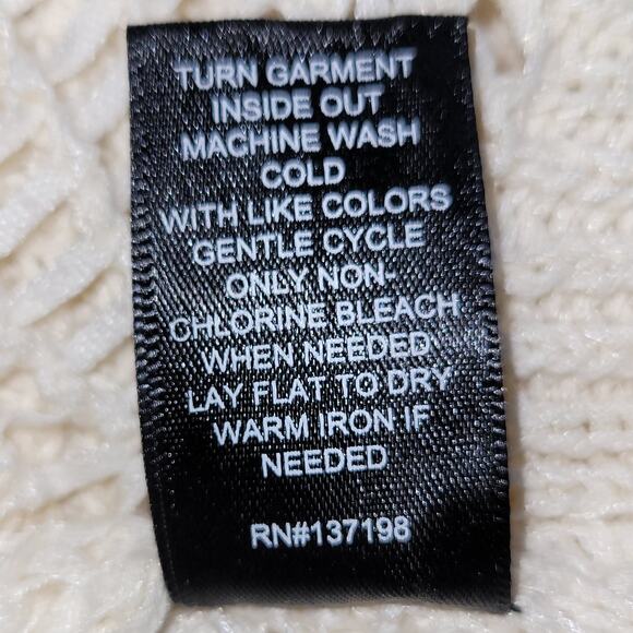 Tahari Open-Front Open-Knit Cardigan Relaxed Fit Size M Cream Coastal Minimalist - Picture 7 of 11